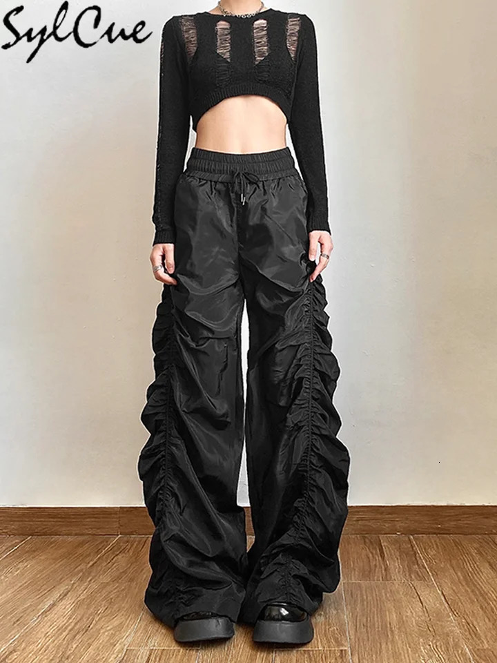 Nibber Fashion Trend Personalized SelfConfidence AvantGarde Cool AllMatch Casual Loose Girl High Waist Wide Leg Lantern Pants 250122