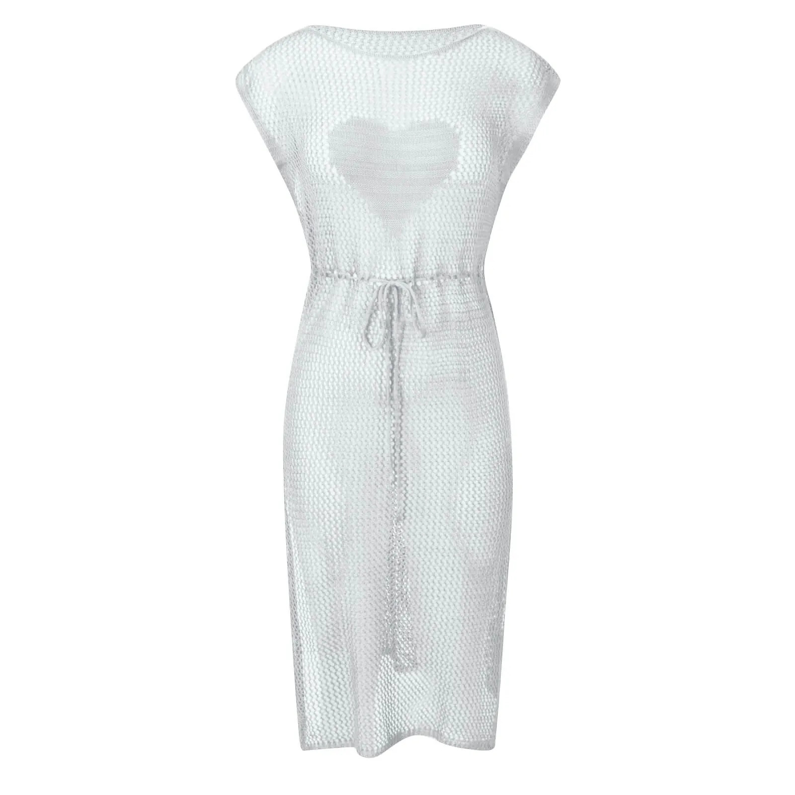 Bathing Suit Cover Up For Women Plus Size Womens Sleeveless Hollow Qipao Style Dress With Knitted Swimwear Beach 250120