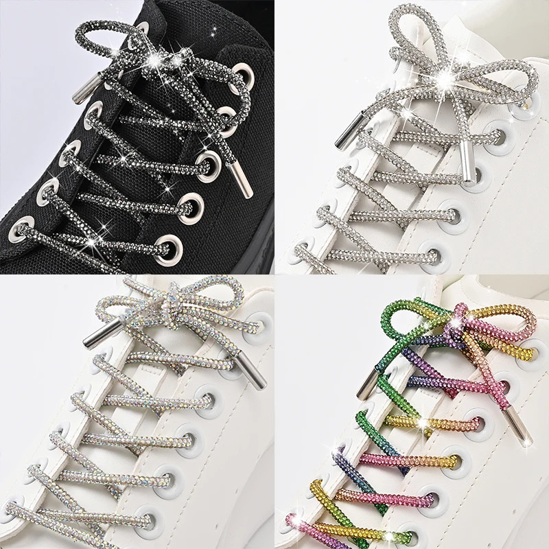 1Pair2Pcs Rhinestone Shoe Lace y Diamond ShoeLace Bright String Cross Braiding Strap DIY Drawstring 250114