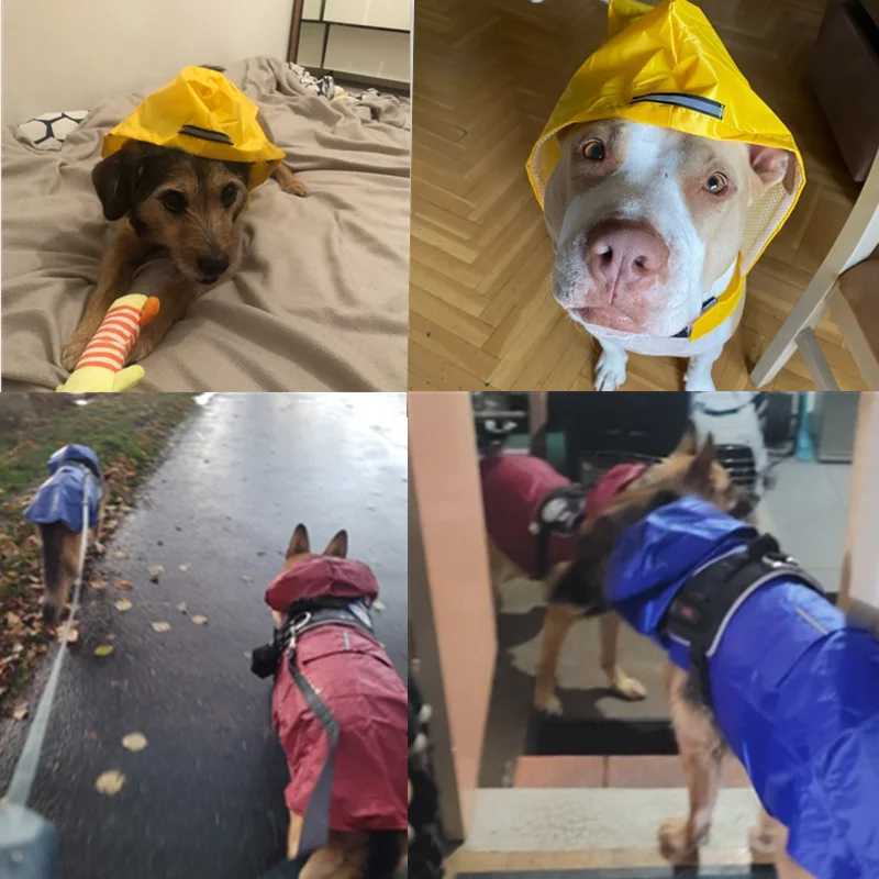 Dog Raincoat Waterproof Hoodie Jacket Rain Poncho Pet Rainwear Clothes with Reflective Stripe for All Sizes Big PuppiesXJ250121