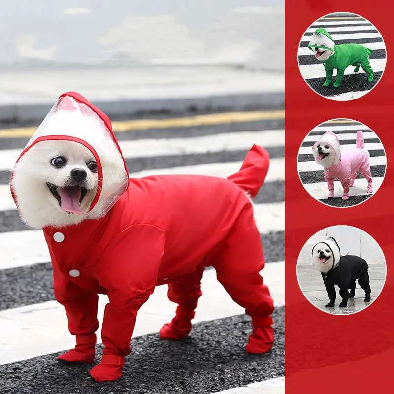 Dog Raincoat Pet Clothes Dog Clothing Waterproof Jumpsuit Jacket Yorkshire Poodle Pomeranian Puppy CoatXJ250121