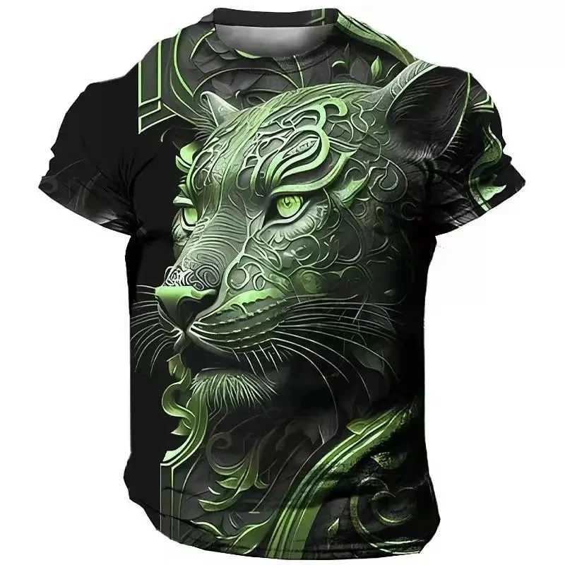 Mens Lion 3D Print T Shirts Y2K Hip Hop Streetwear Summer Casual T-shirt Animal Graphic Top Harajuku Tees Sale Man Short SleeveXJ250117