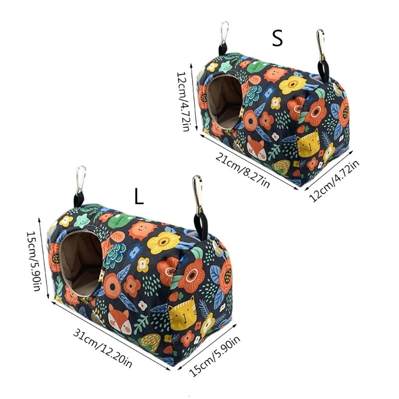 Bird Warm Nest Hanging Hammock House Winter Plush Tent Hideaway Sleeping Bed for Finches Canaries Easy Hangs for Cage 250121