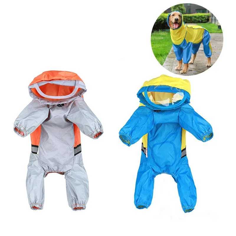 Pet Clothes Four Seasons Outdoor All-inclusive Reflective Dog Raincoat Schnauzer Golden Retriever Costumes Waterproof RainwearXJ250121