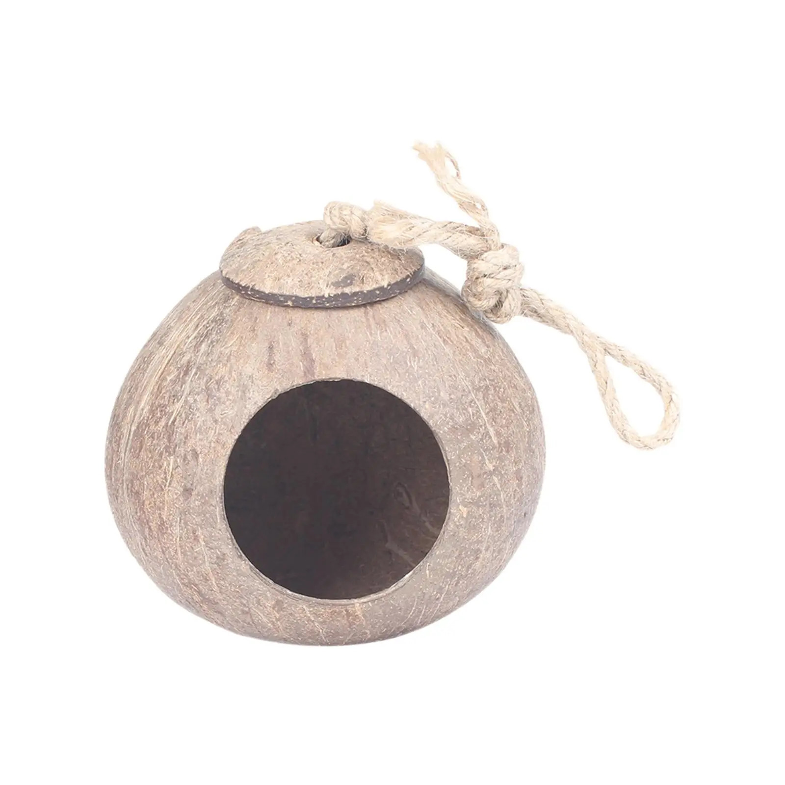 Coconut Shell Birds Nest Coconut Parrot House Hideout Outside Bird Cage Portable for Parrot Parakeet Lovebird Canary Finches 250121