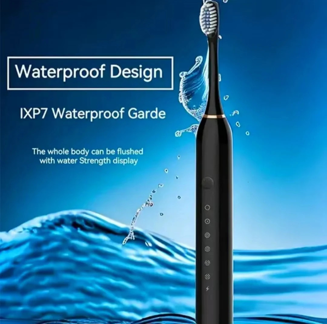 Sonic Electric Toothbrush for Adults IPX7 Waterproof DuPont Brush Head USB Rechargeable High Frequency Cleaning 6 Modes 250115