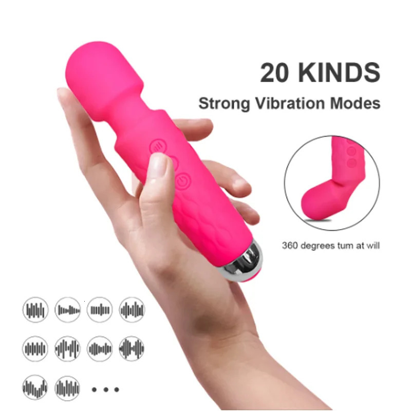 Powerful Double Vibrator Silicone AV Wand G-Spot Massager Dildo Clitoris Nipple Stimulator for Women Sex Toys Couple Adults 18 250114