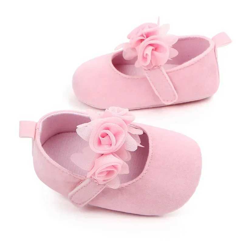 Girls Shoes Soft Soles Non-slip Beautiful Flowers Solid Color Fashion Toddler Infant Newborns Crib First Walkers Princess Shoes X250129