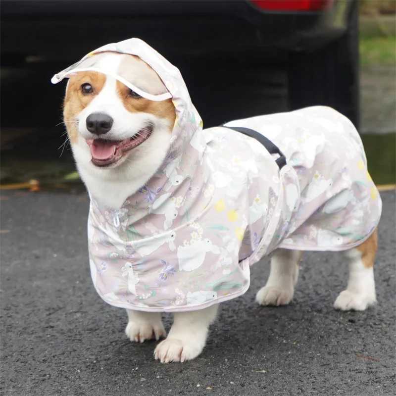 Fullnai Rainy Season Puppy Dog Raincoat Waterproof Pet Clothes for Dogs mascotas Apparel Impermeable Corgi Shiba Inu Rain CoatsXJ250121