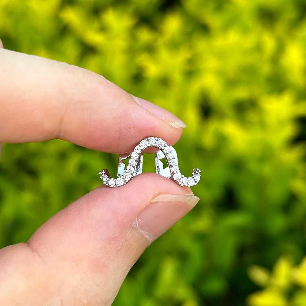 RACHELZ 2024 Single Glossy Curve Wave Teeth Grillz Hip Hop CZ Stone Zircon Tooth Caps For Women Men Couple Jewelry GiftXJ250114