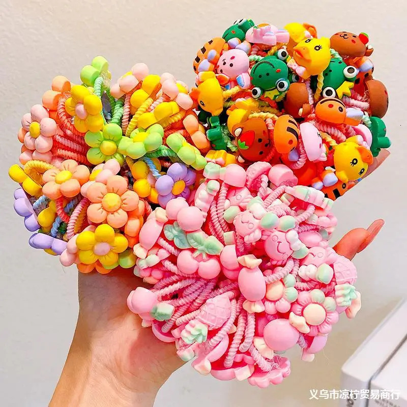30pcs Childrens Hair Circles Small Size Girl Cute Flower Non Harmful High Elastic Headband Baby Tied Little Jiujiu Rub 250117