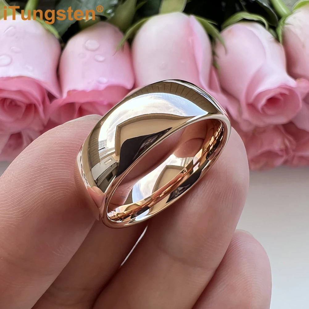 iTungsten Shiny Beautiful Ring Multiwidth Men Women Tungsten Wedding Band Trendy Jewelry Domed Polished Comfort Fit 250117