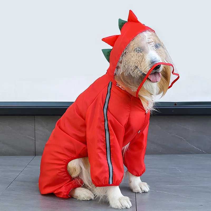Fashion 3D Dinosaur Frog Style Raincoats Pet Dog Waterproof Clothes for Small Medium Big Dogs Rain Coat Pug Teddy Corgi JacketXJ250121