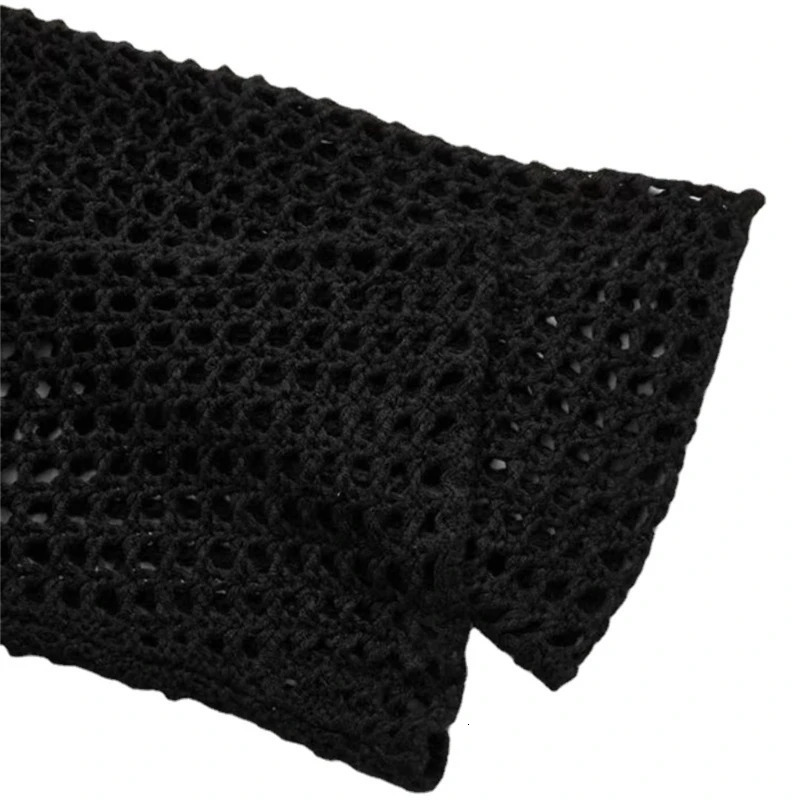 Womens Grunge-Crochet Knit See Through Crop Tops Cover Up Shrug Long Sleeve Neck Casual Cropped Smock Top Blouse 250122