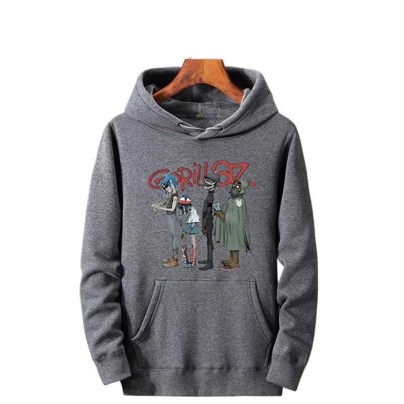 2024 Music Band Gorillaz PUNK ROCK Sweater Men Women Cartoon Pattern Hooded Top Leisure and Trendy Clothes Vintage Y2K ClothingXJ2500118