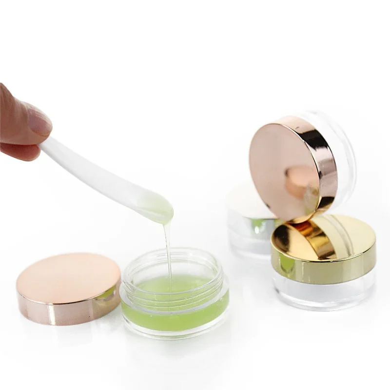 30pcs 10g 10ml Empty Jars Plastic Cosmetic Container Refillable Bottle with Gold Lid for Face Cream Container Makeup Jar Pots 250122