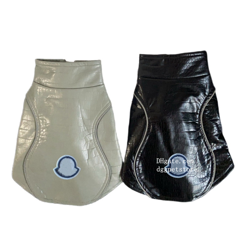 Designer Dog Clothes Brand Dog Apparel Cool Dog Leather Jacket, Warm Coats Dogs Windproof Vests for Small Dogs, Yorkshire Terrier Clothing Black S Y235