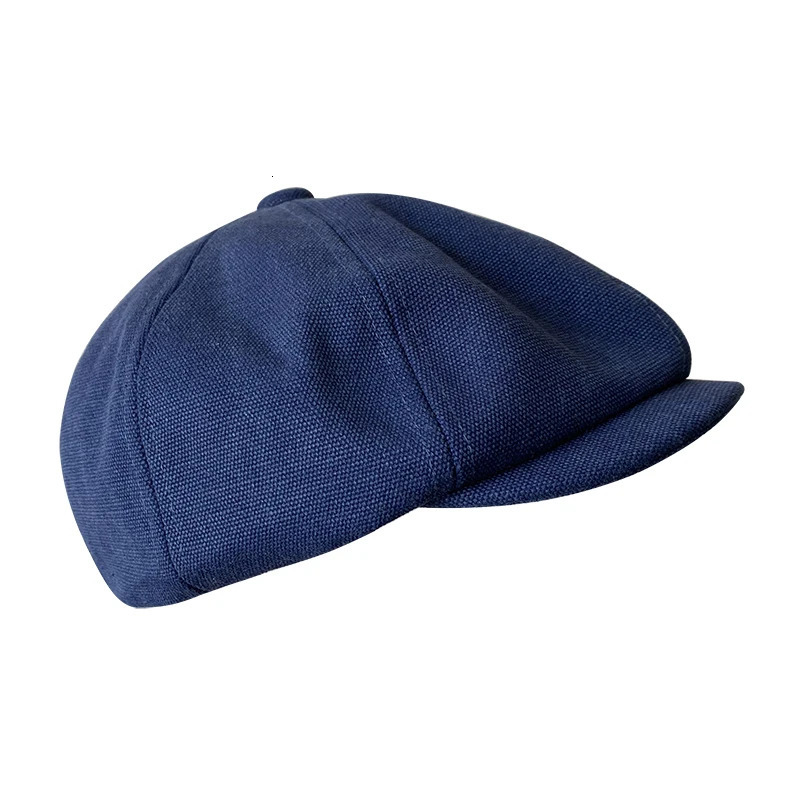 Men Vintage Cotton Bakerboy Caps sboy Hat Spring and Autumn Women Lightweight Breathable Flat Beret Hats Blue Grey BJM53 250118