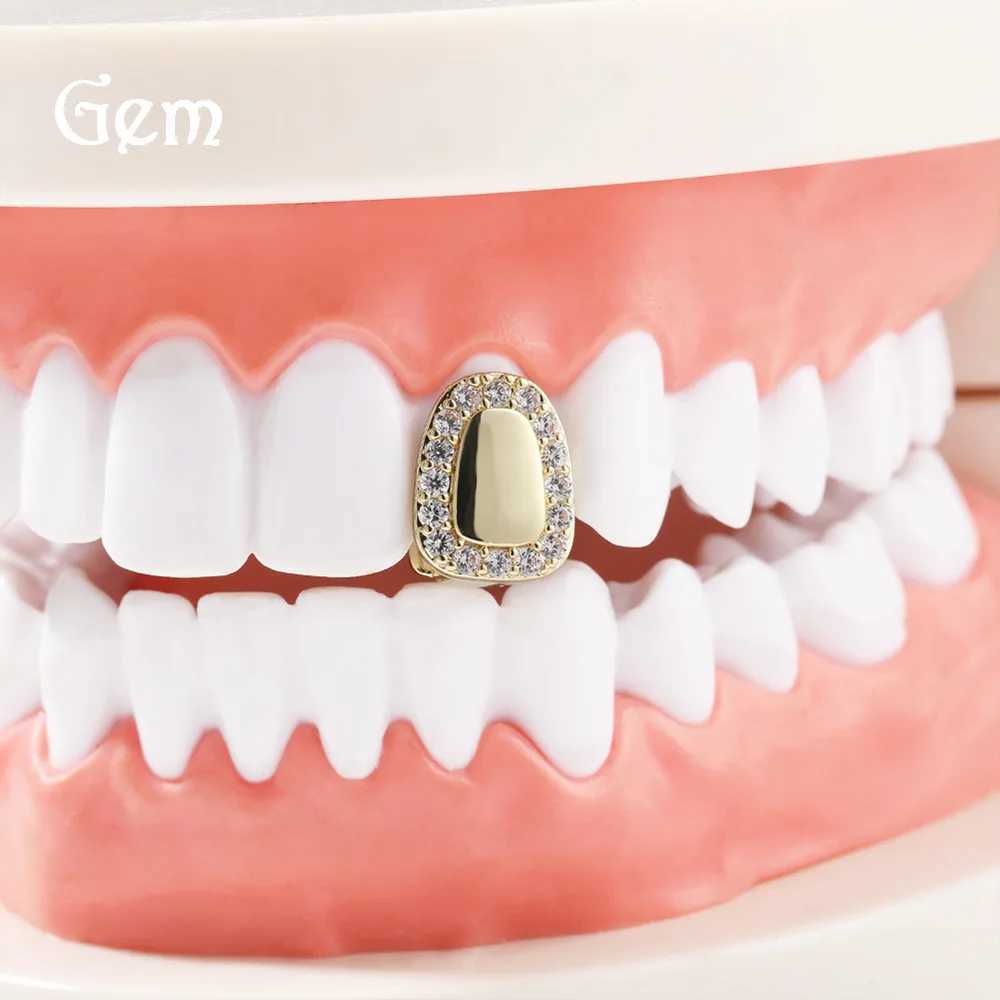 1 PC Iced Out Teeth Grillz Hip Hop Top Grills Dental Mouth Punk Teeth Caps Cosplay Party TG099XJ250114