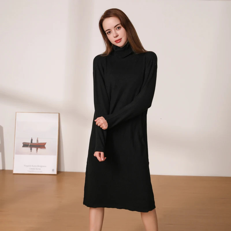 Knitted Womens Winter Dress Dresses Ladies Sweater Korean Fashion Clothing Robe Clothes Elegant Black Tight Woman Casual 250121