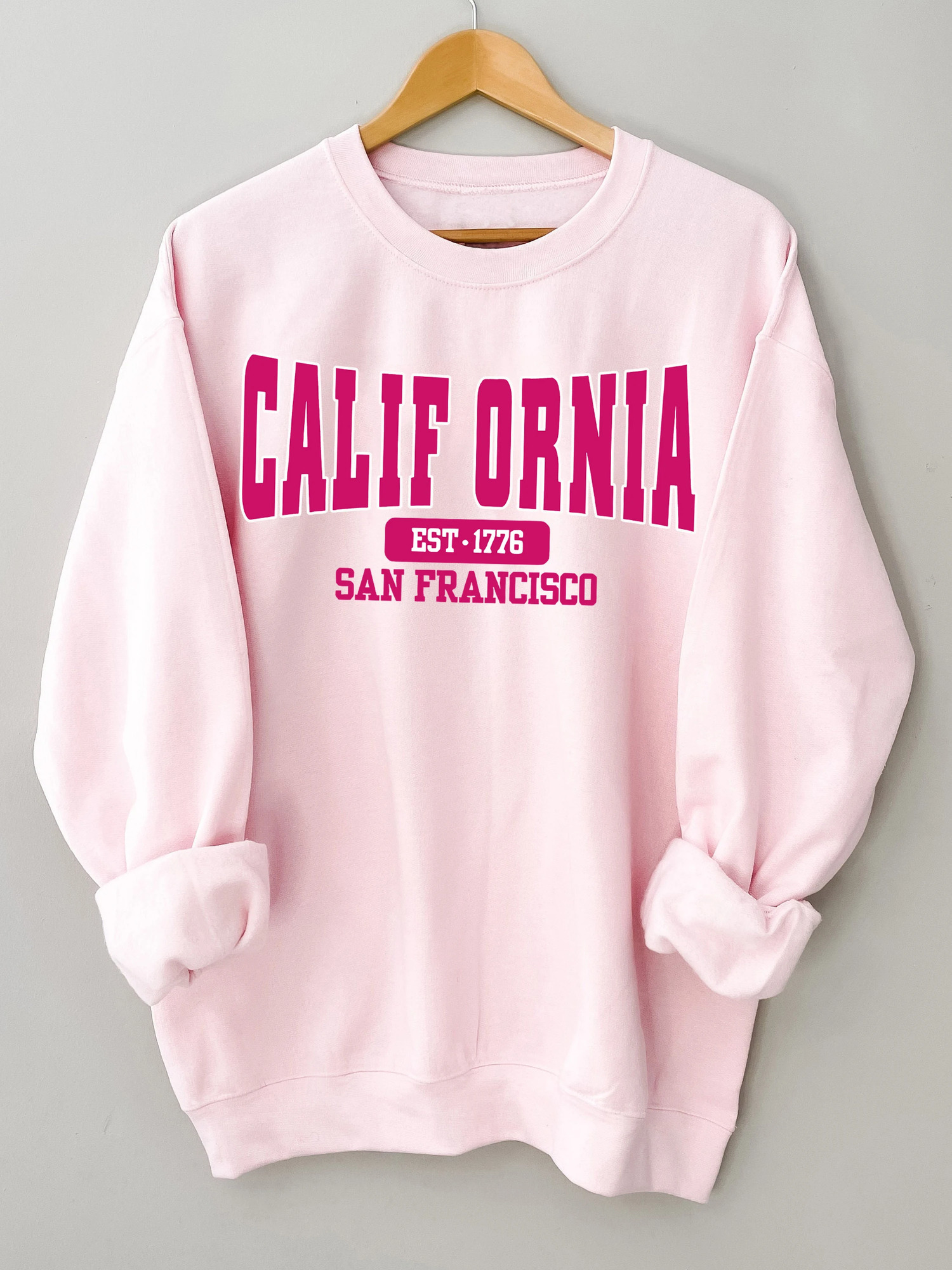 Letter print sweatshirt crew neck casual for winter fall womens clothing 250122
