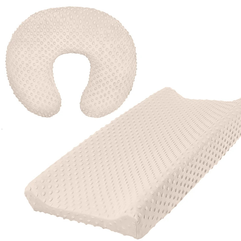 Soft Minky Dots Changing Table Sheets with Matching Nursing Pillow Cover for Baby Boy and Girl Changing Pad Cover 2PCS 250114
