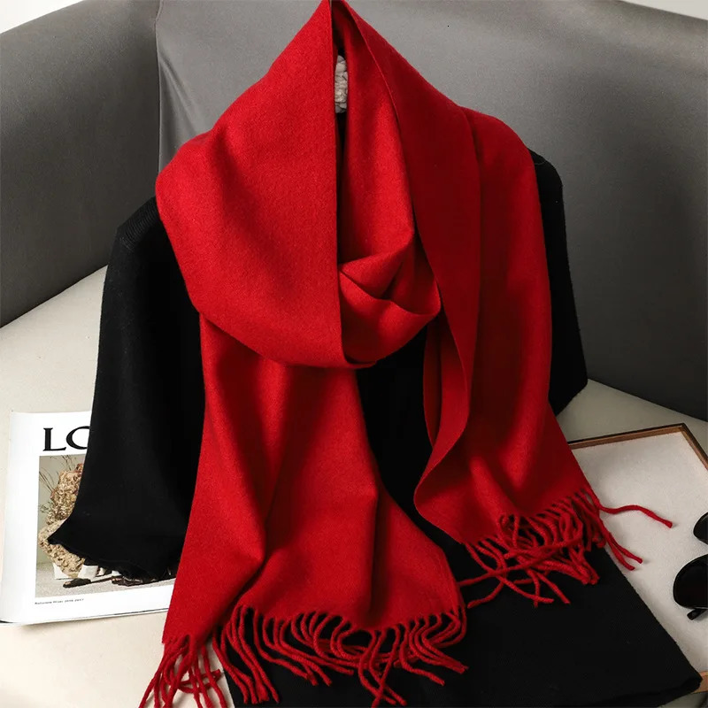 Women Imitation Cashmere Scarves 70x200cm Including Beard Fashion Korean Version Solid Warm Scarf Versatile Shawl Party Gift 250120