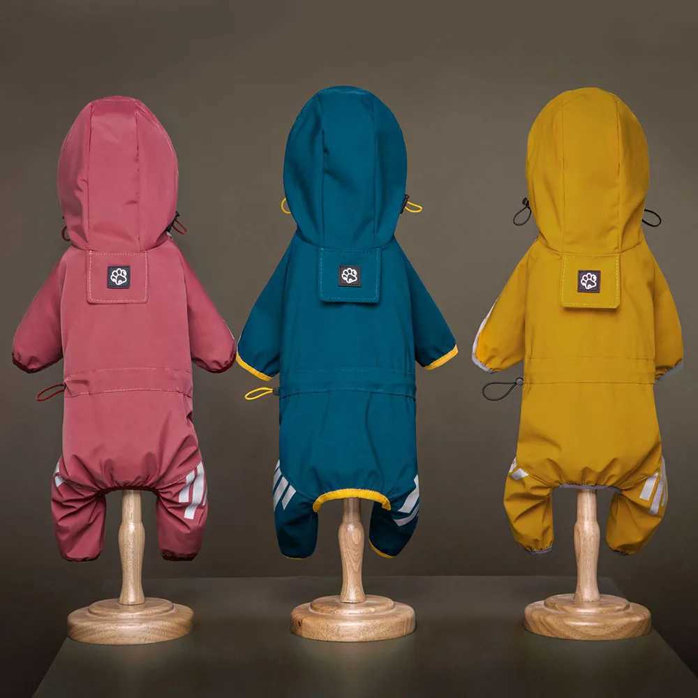 Puppy Raincoat Water-resistant Dog Overalls Raincoat Waterproof Dog Clothes Reflective Small Dogs Rain Jumpsuit Pet AccessoriesXJ250121