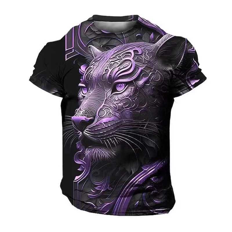 Mens Lion 3D Print T Shirts Y2K Hip Hop Streetwear Summer Casual T-shirt Animal Graphic Top Harajuku Tees Sale Man Short SleeveXJ250117