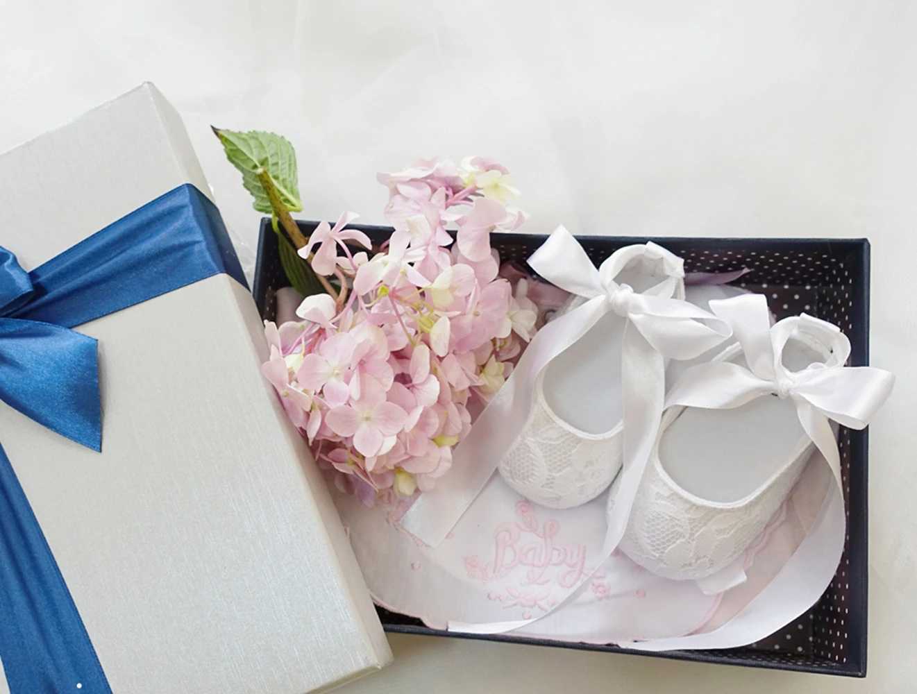 Dollbling White Lace Christening Baby Shoes Perfect Baptism Back Strap Long Tail Ribbon Shoes Ballet Little Girls First Walkers X250129