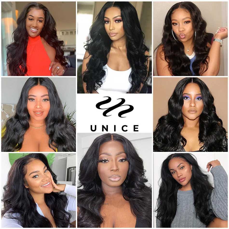 UNICE HAIR 4x4 Lace Clo With Malaysian Body Wave 3/4 Bundles with Lace Clos With Remy Hair Human Hair BundlesXJ250120