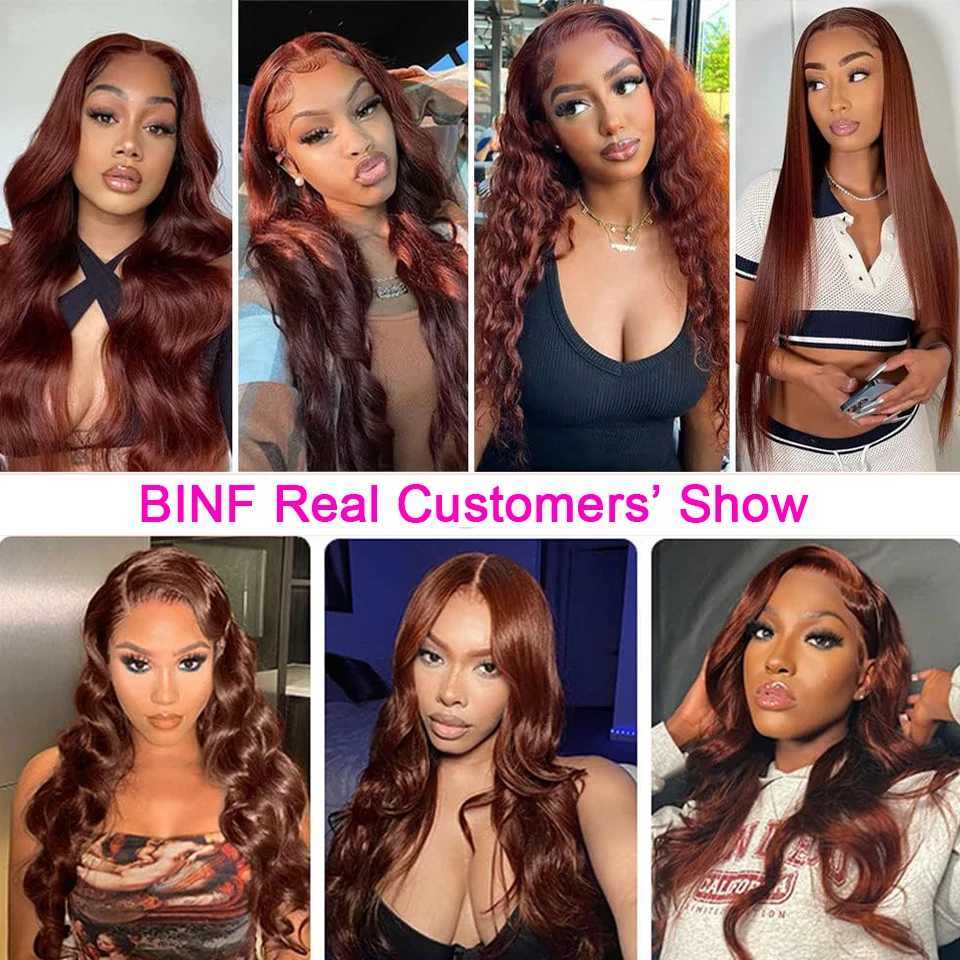#33 Reddish Brown Colored Body Wave Bundles With Clo Peruvian Remy Hair Weave 3/4 Bundles With 4x4 13x4 Clo and FrontalXJ250120