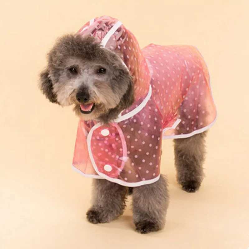 New Cute Dot Design Pet Rainny Clothes Pink Blue Pet Dog Rain Coat Small Dog Rain Jacket Dogs Puppy Raincoat Waterproof S M LXJ250121