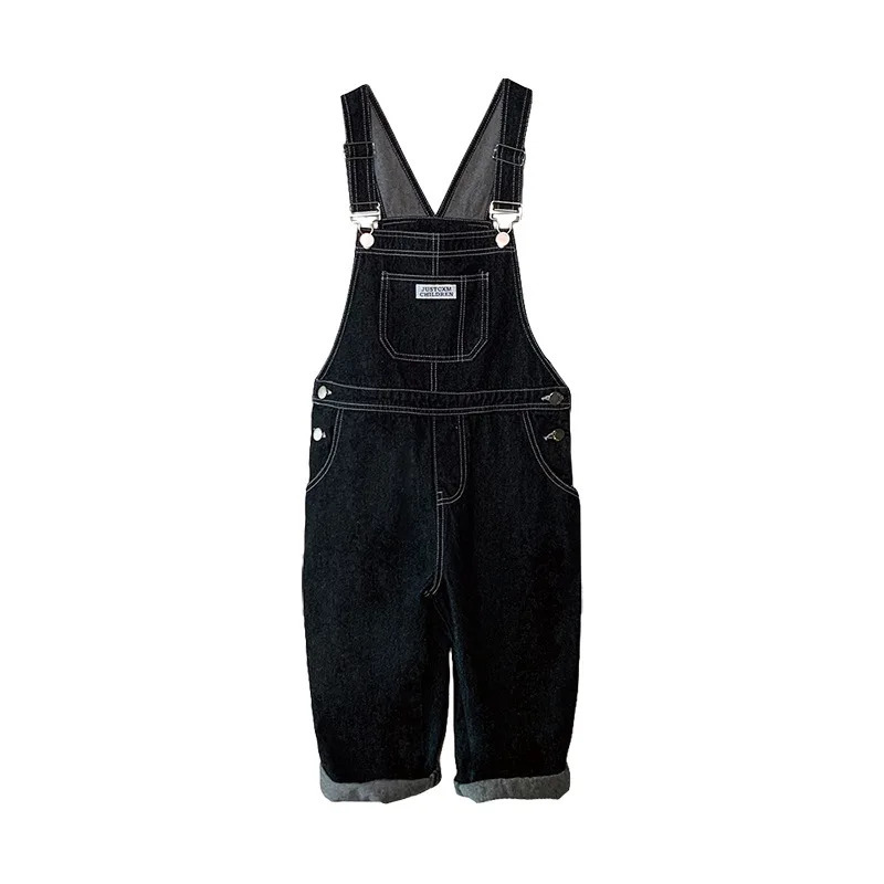 Children Denim Kids Overalls Black Boys and Girls Casual Pants 38T Toddler Girl Jumpsuit Baby Trousers 250117