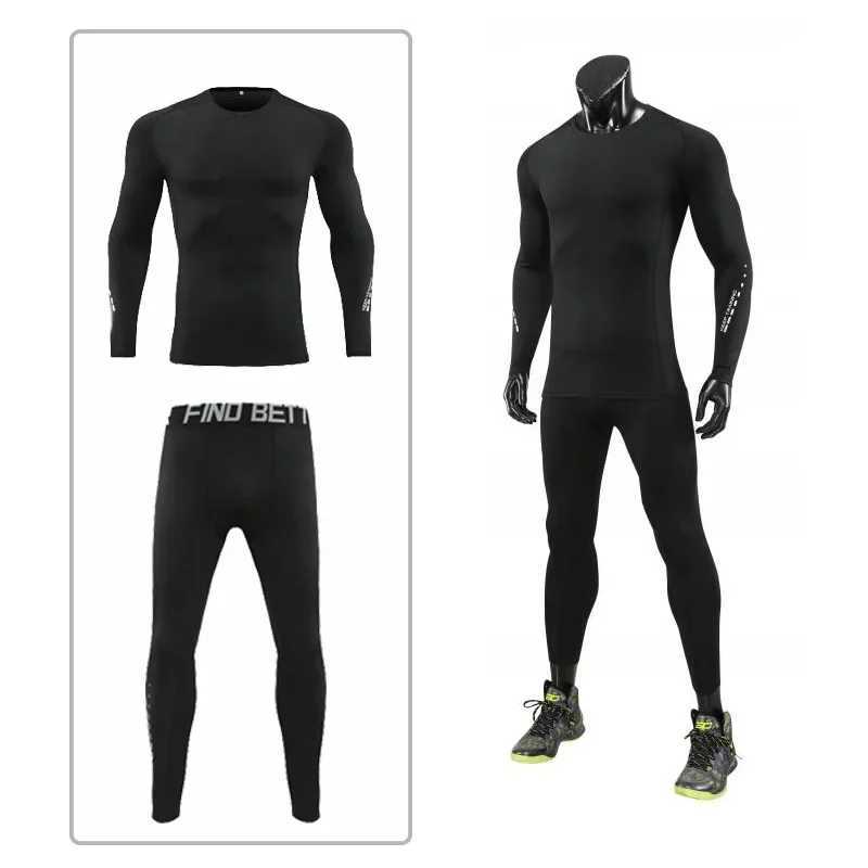 Mens compression sportswear fitness clothing tight fitting exercise jogging fitness clothing running fitness clothing X250129