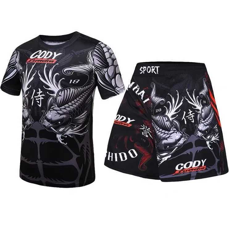 The New Hot MMA Boxing Short SLeeve Childrens Suit Sports Mens and Womens Suit Fighting Breathable Quick Dry Training Set X250129
