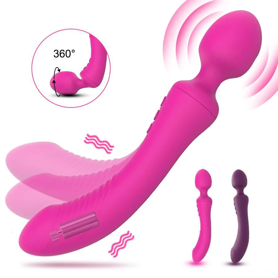 Dual Head AV Vibrator Massager G Spot Magic Wand Clitoris Stimulator Strong Vibration Powerful Dildos Adult SMSex Toys for Woman 250114