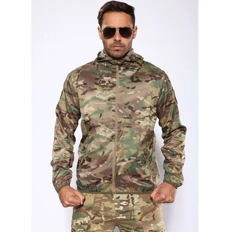 Camouflage Tactical Skin Jackets Men Ultra Light Quick Dry Combat Waterproof Coat Military Summer Fishing Suit Camping Clothing 250122