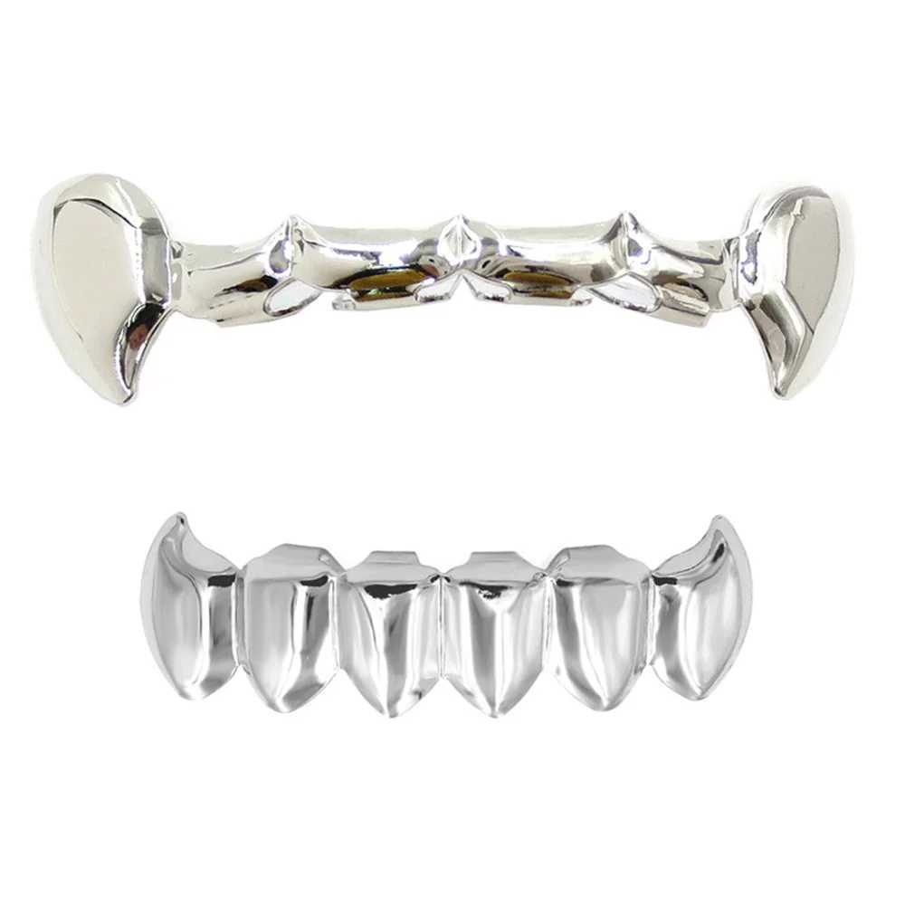 RACHELZ Hip Hop DIY Top Bottom Teeth Grillz Fangs Fashion Glossy Tooth Caps Decor For Women Men Jewelry Party CosplayXJ250114