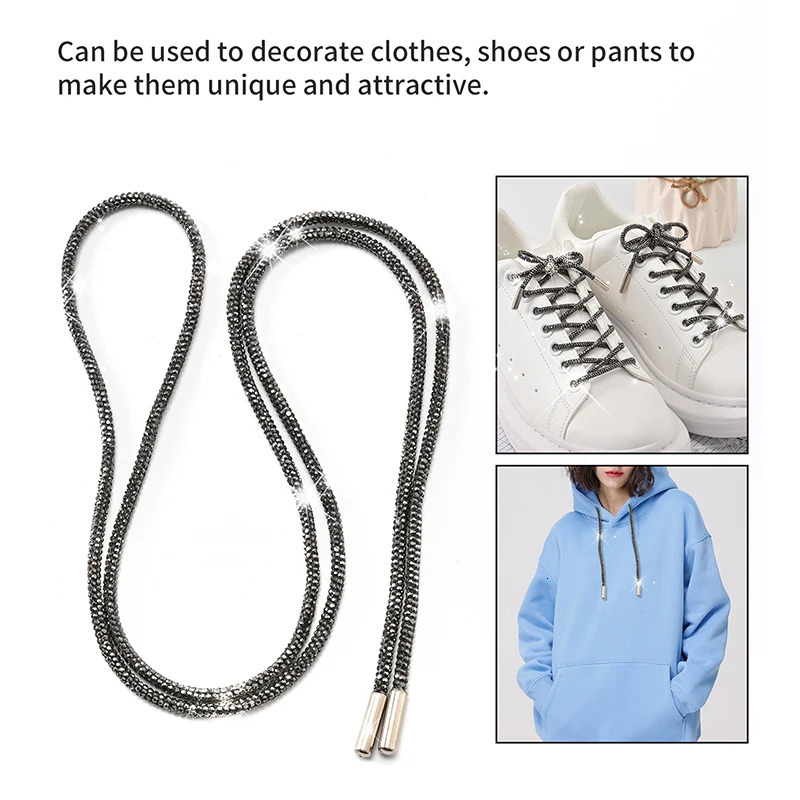 1Pair2Pcs Rhinestone Shoe Lace y Diamond ShoeLace Bright String Cross Braiding Strap DIY Drawstring 250114