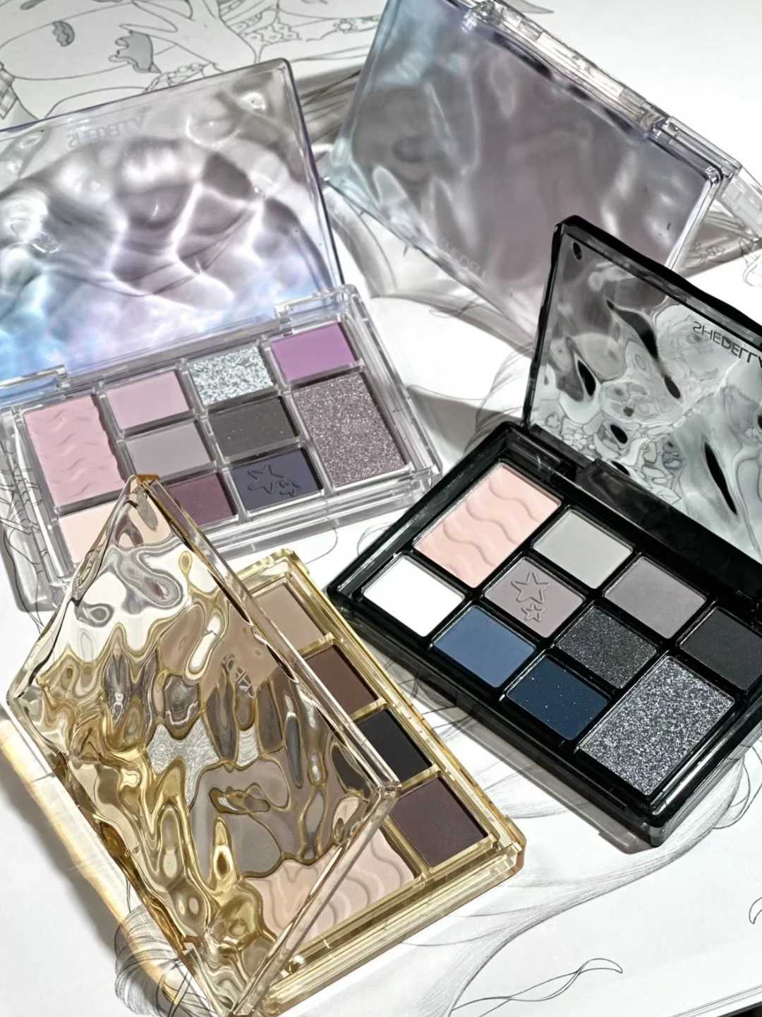 New Arrival SHEDELLA Water Ripple 10 Color Eyeshadow Smoked Pink Purple Earth Color Matte Shimmer Texture Z250121