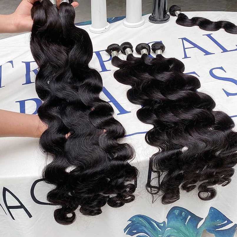 Loose Body Wave Brazilian Hair Weave Bundles With Clo Virgin 30 Inch Human Hair Bundle With Frontal Weave And Lace CloXJ250120