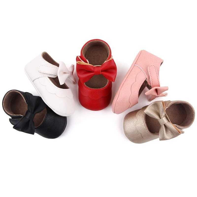 Newborn Baby Shoes Girl Princess Shoes Classic Bowknot Soft Sole Anti-slip Dress Shoes First Walker Toddler Crib Walking Shoes X250129
