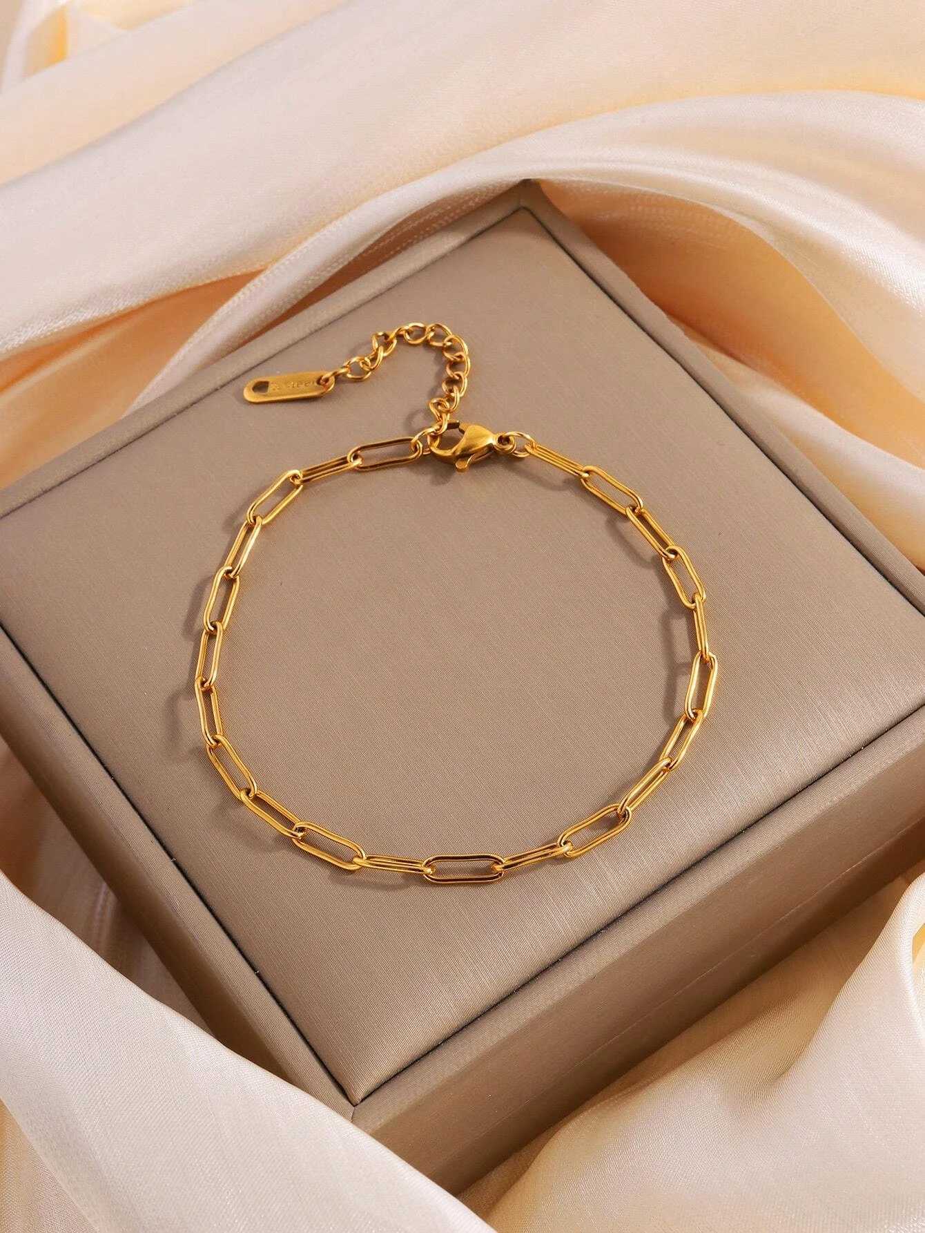 1pc Fashion Stainless Steel Simple Long Buckle Bracelet Suitable For Wens Daily Attendance Wear X250129