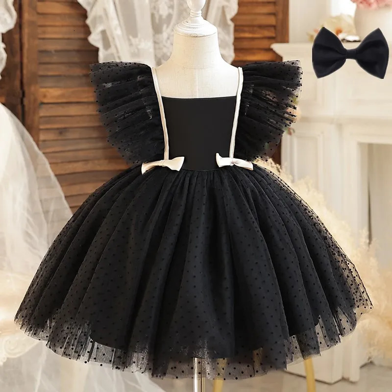 Ruffles Polka Dots Baby Girl Dresses for 1-5Y Toddler Kids Birthday Wedding Party Princess Dress Infant White Baptism Vestidos 250120