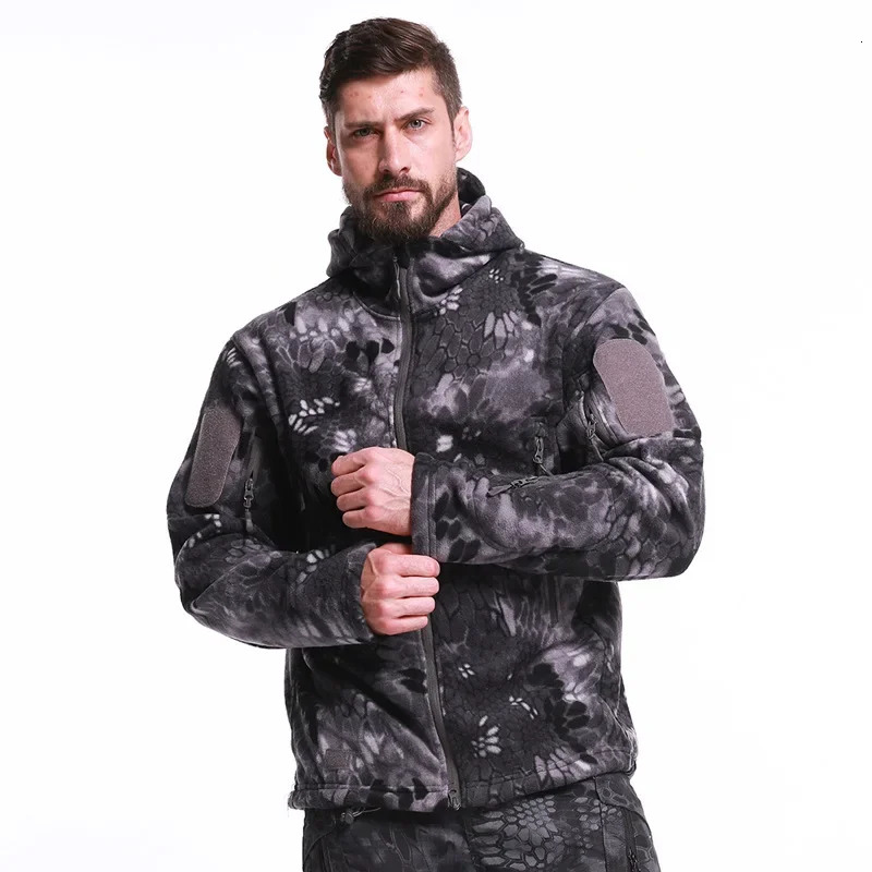 Hiking Jackets Windproof Thermal Hunting Clothes Fleece Windbreaker Winter Softshell Jacket Men Tactical Suit Military Camping 250122