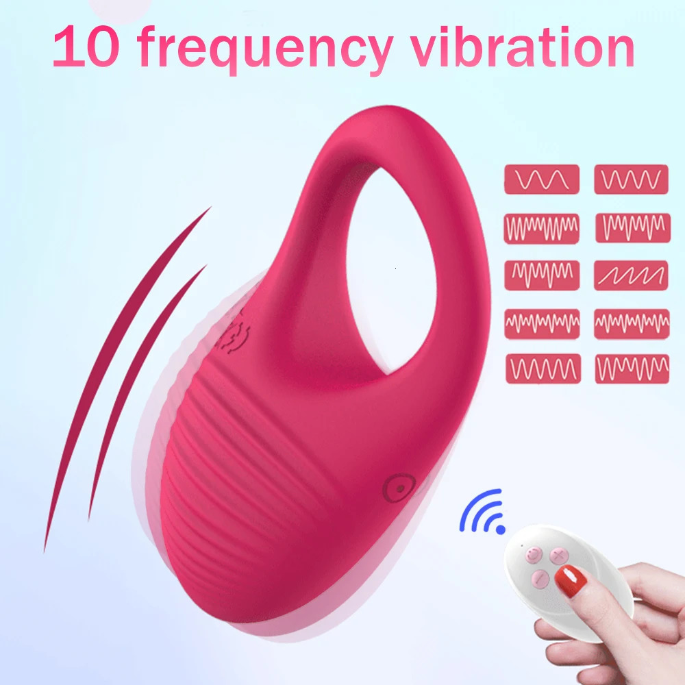 10 Speeds Penis Vibrator Wireless Remote Control Vibrating Cock Ring Clitoris Stimulator Delay Ejaculation Ring Sex Toys For Men 250108