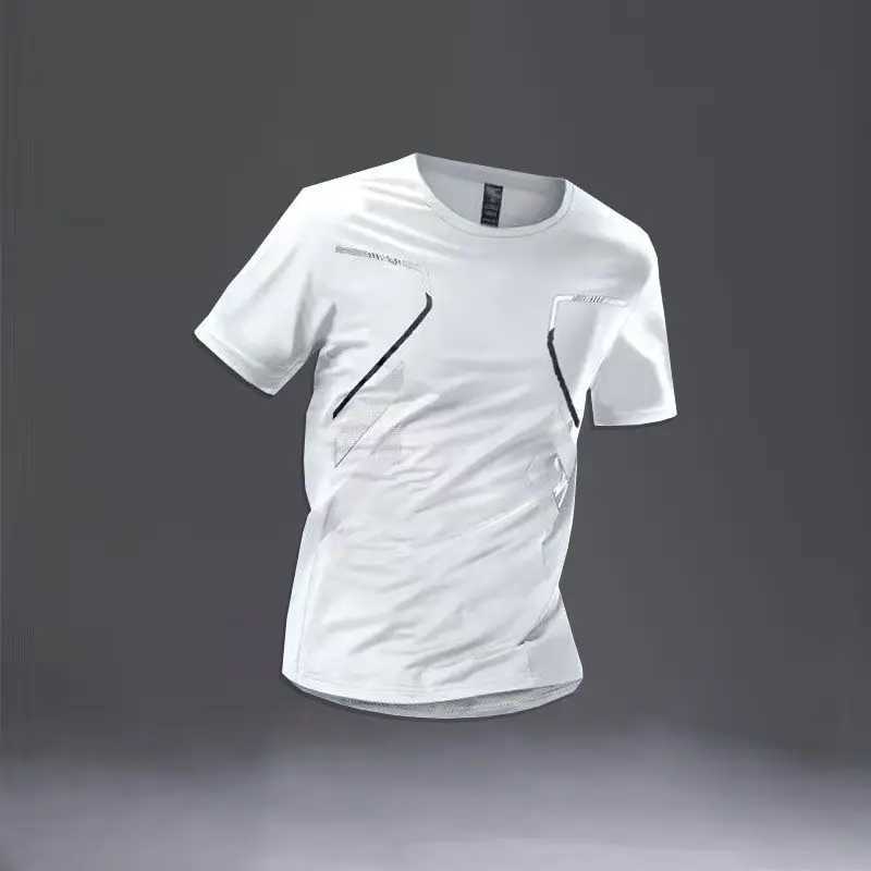 Summer Thin Leisure Ice Silk Thin Sports Set Men Round Neck Short Sleeved T-shirt Elastic Waist Shorts Running Quick Drying Suit X250129