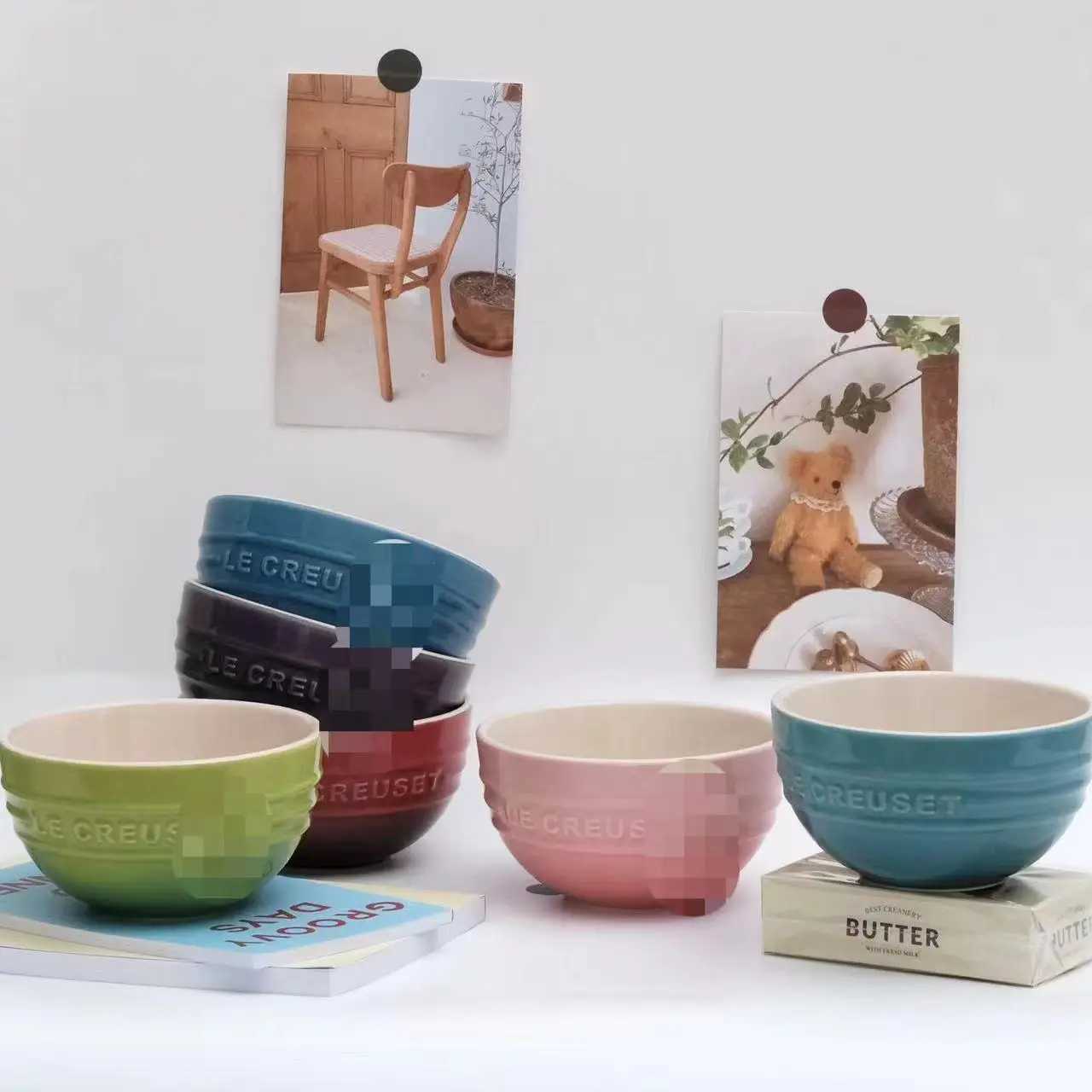 Macaron Rainbow Bowl Rice Bowl Multicolored Ceramic Bowl Kitchen Supplies Household Single Person Eating Multi Person X250129