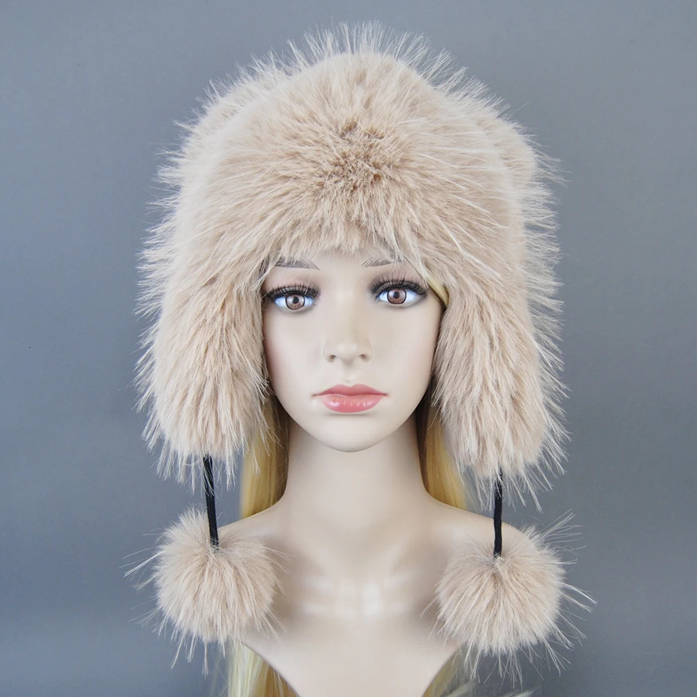 Raccoon Fur Bomber Hat Raccoon Fur Hat Womens Winter Hat Raccoon Fur Hat 250109